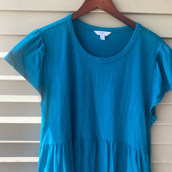 Time and Tru Teal Tiered Mini Dress - Picture 4 of 8